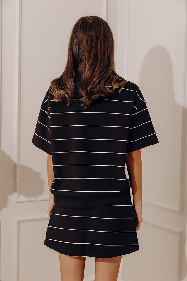 Classic Look Stripe Scuba Top Image - 2