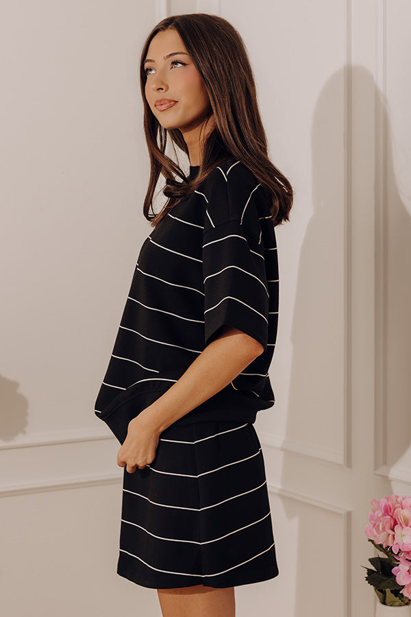 Classic Look Stripe Scuba Top Image - 5