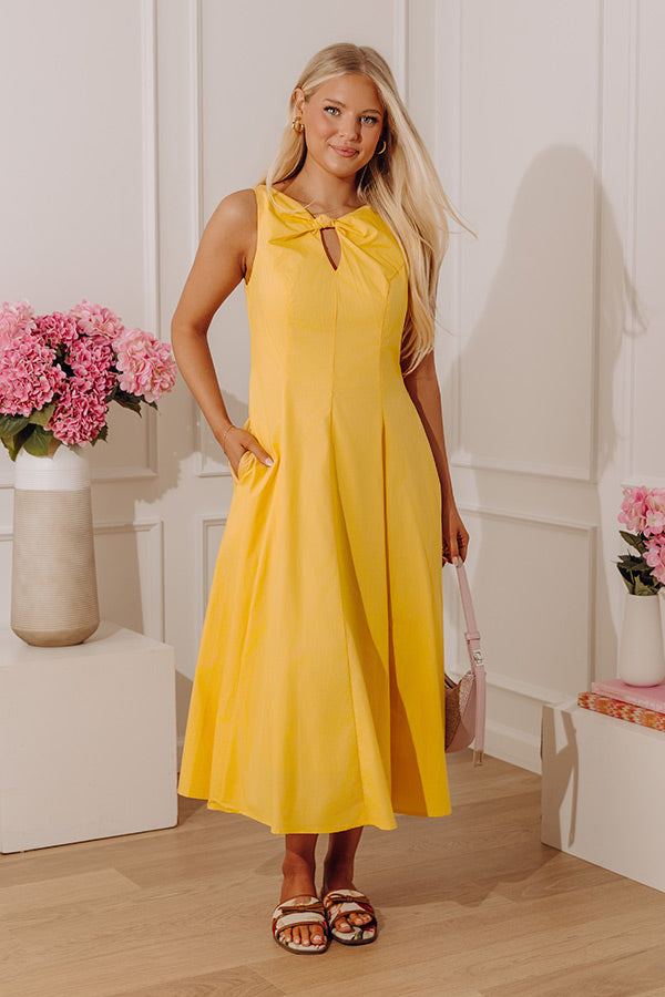 Sunlit Ease Poplin Midi Dress Image - 3