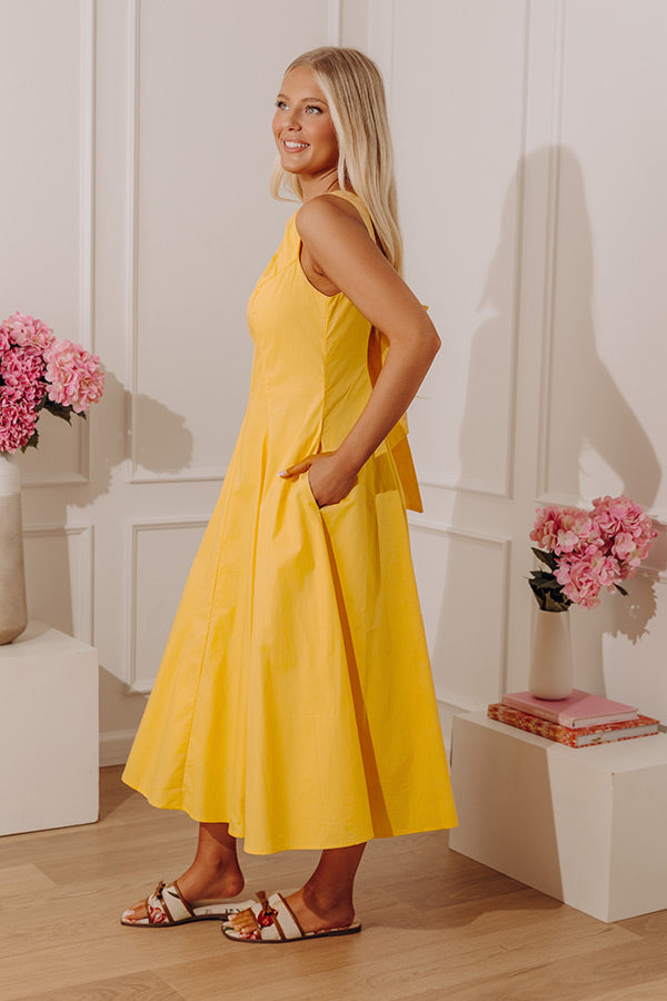 Sunlit Ease Poplin Midi Dress Image - 4