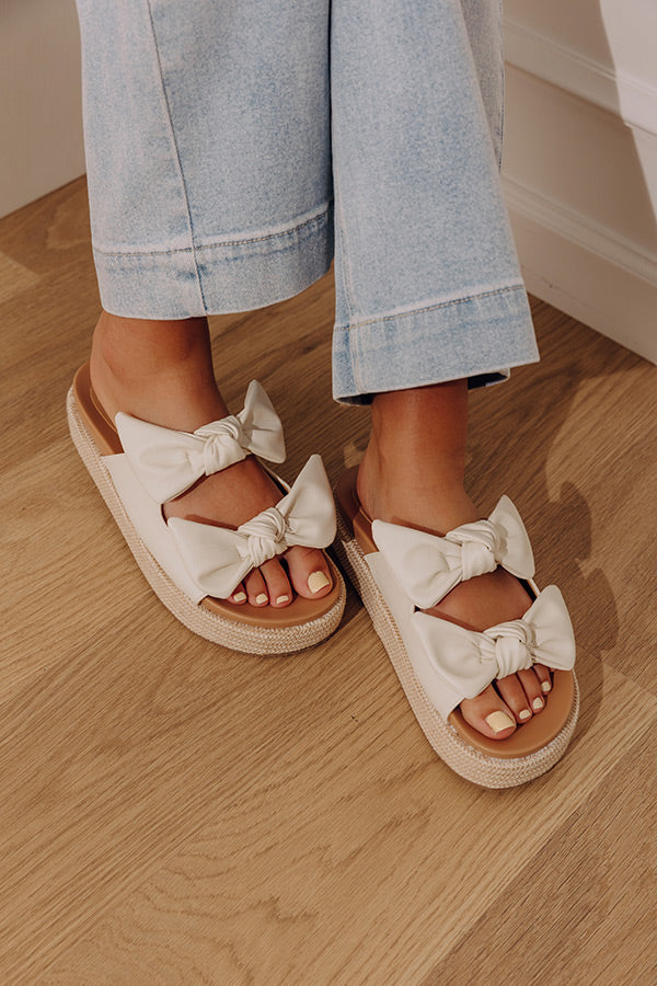 Lil Bit Knotty Faux Leather Sandal in Ivory Image - 2