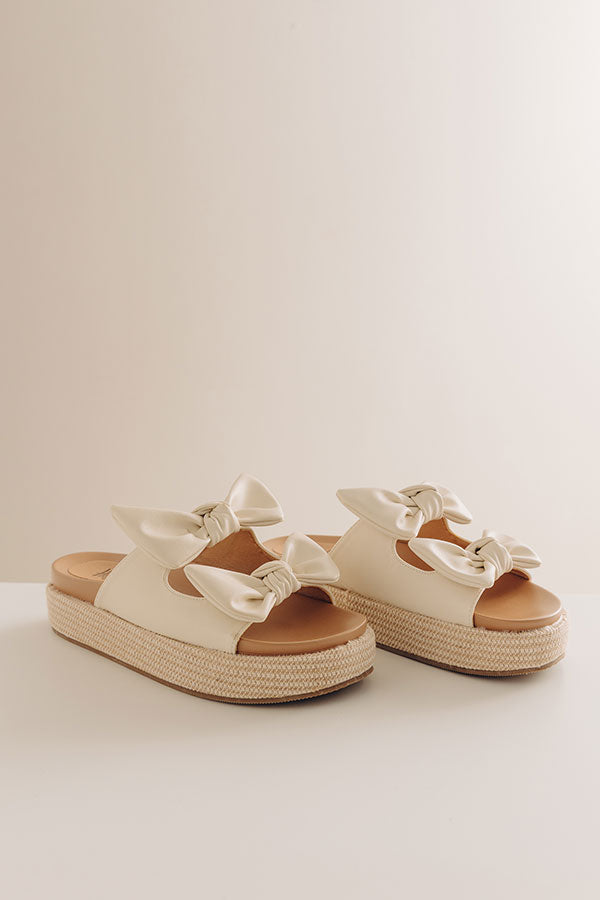 Lil Bit Knotty Faux Leather Sandal in Ivory Image - 2