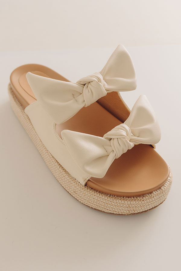 Lil Bit Knotty Faux Leather Sandal in Ivory Image - 3