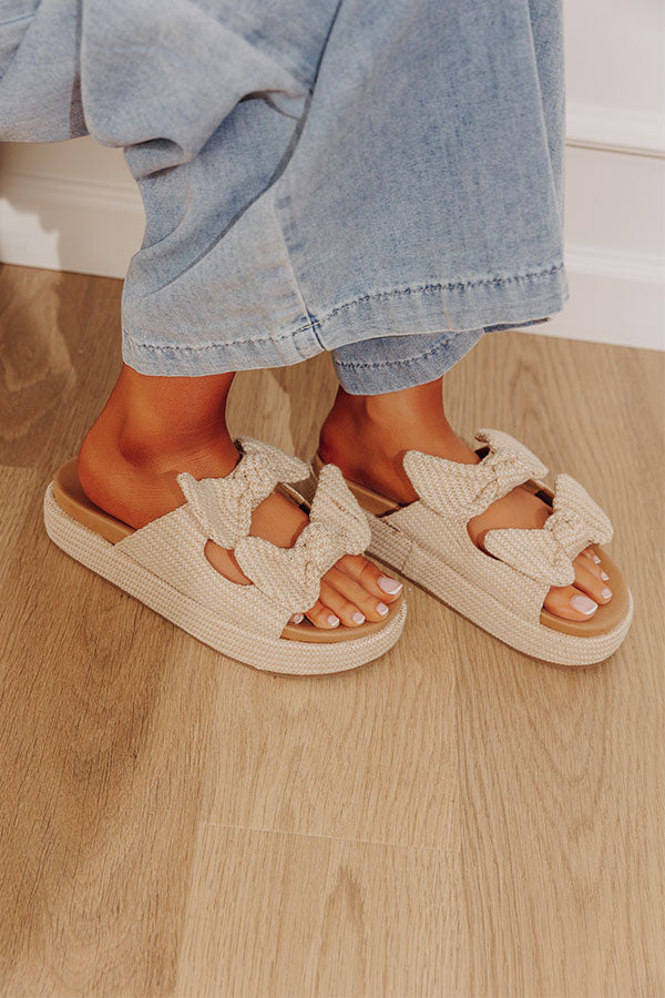 Lil Bit Knotty Woven Sandal in Iced Latte