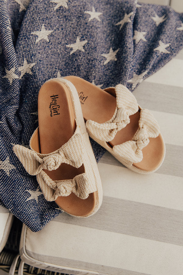 Lil Bit Knotty Woven Sandal in Iced Latte