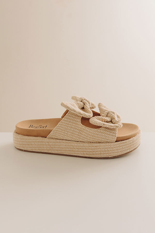 Lil Bit Knotty Woven Sandal in Iced Latte Image - 5