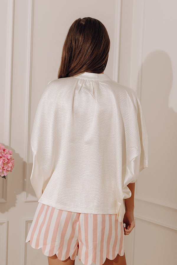 Timeless Allure Oversized Zip Up Top in Ivory Image - 4