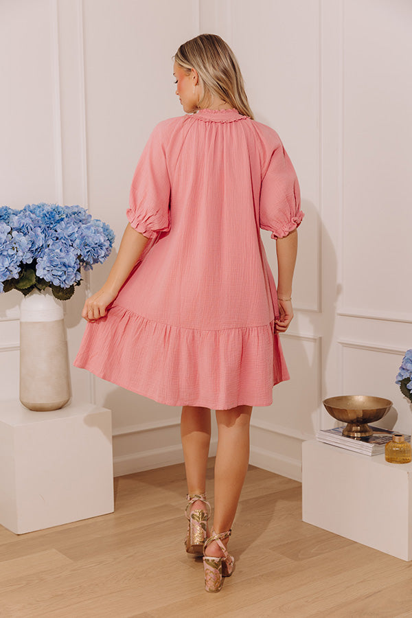 Darling Day Gauze Mini Dress in Blush Image - 5