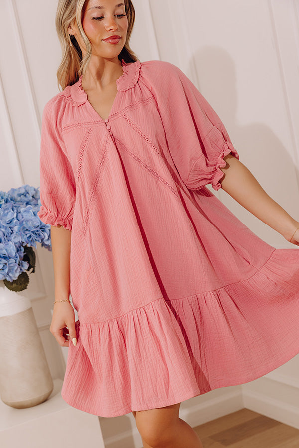 Darling Day Gauze Mini Dress in Blush Image - 2