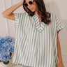 Chic Lines Oversized Top in Green Image - 1