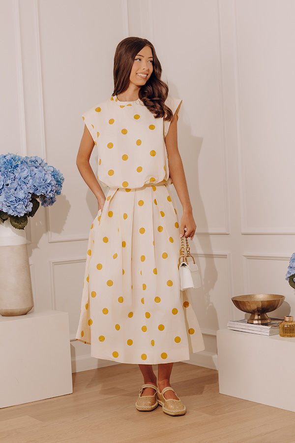 Bistro Charm Polka Dot Bubble Hem Top Image - 4