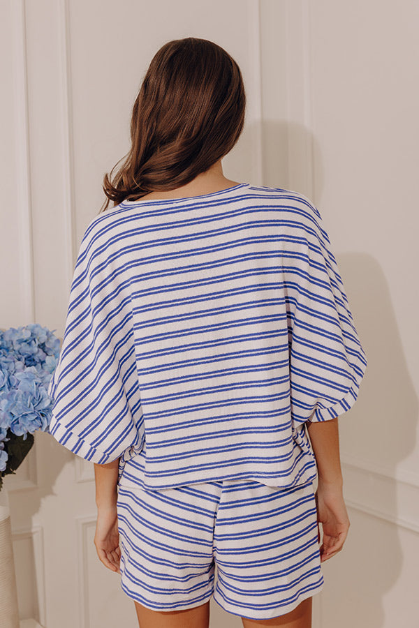 Seaside Lounge Terry Knit Stripe Tee Image - 2