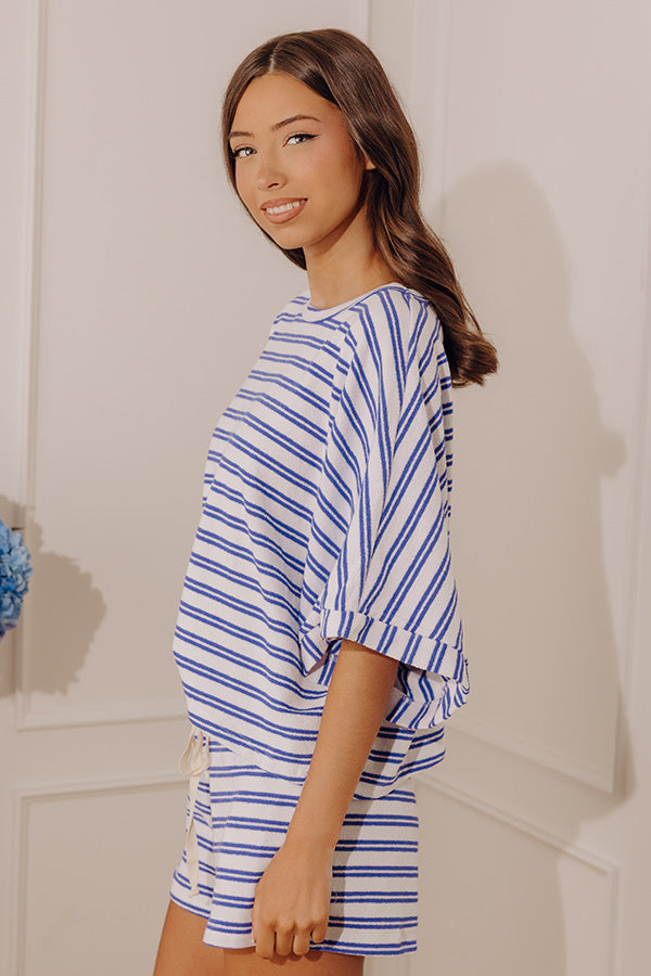 Seaside Lounge Terry Knit Stripe Tee Image - 3