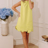 Petal Statement Applique Mini Dress in Chartreuse Image - 1