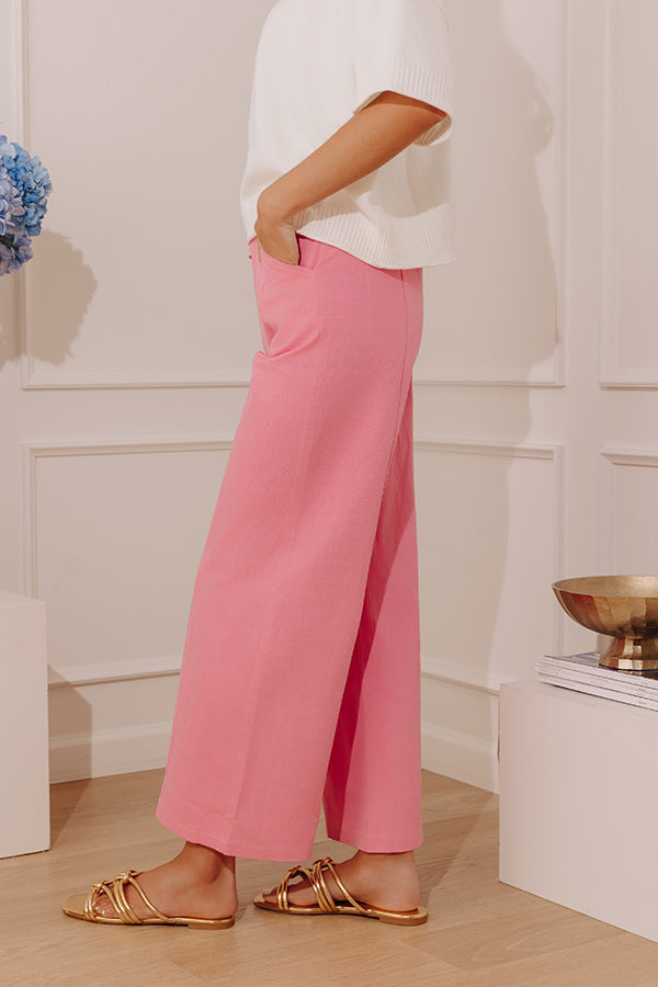 The Charlotte High Waist Wide Leg Pants in Bubblegum Pink Image - 2