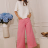 The Charlotte High Waist Wide Leg Pants in Bubblegum Pink Image - 1