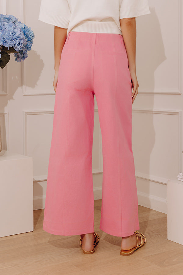 The Charlotte High Waist Wide Leg Pants in Bubblegum Pink Image - 3