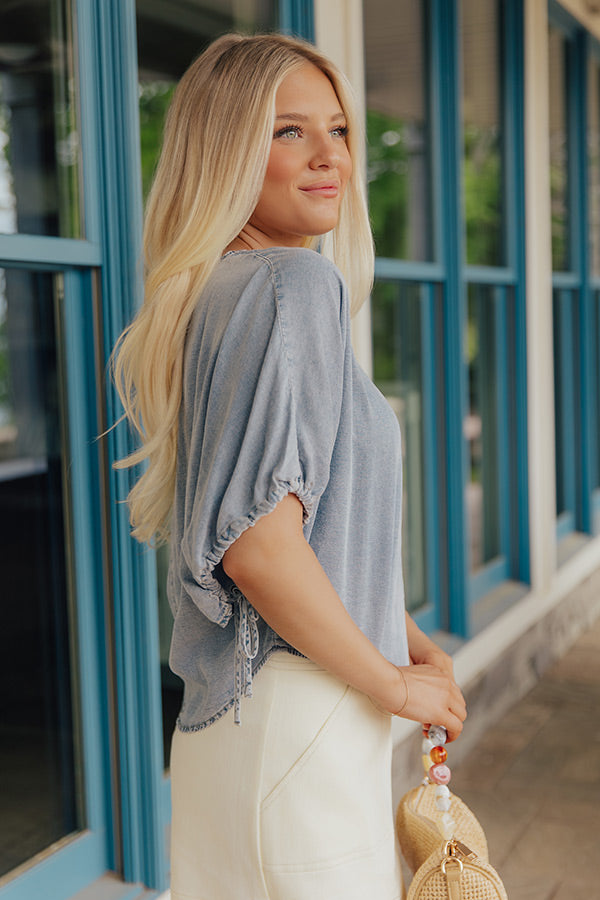 Weekend Flow Chambray Top Image - 2