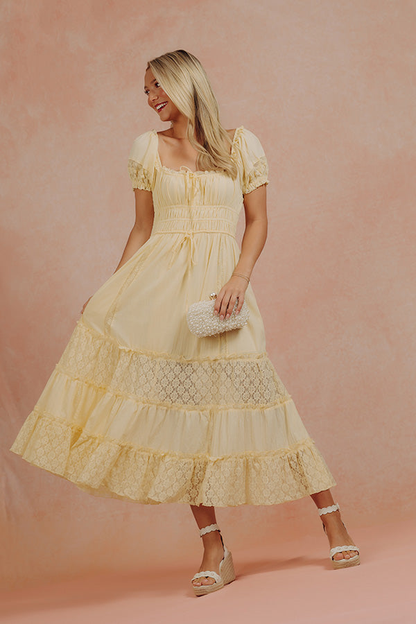 Honeyfield Lace Tiered Midi Dress Image - 1
