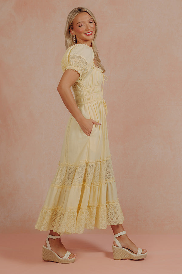 Honeyfield Lace Tiered Midi Dress Image - 3