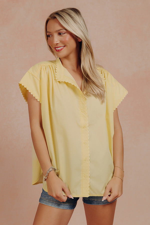 Darling Daywear Oversized Button Up Top in Yellow Image - 2