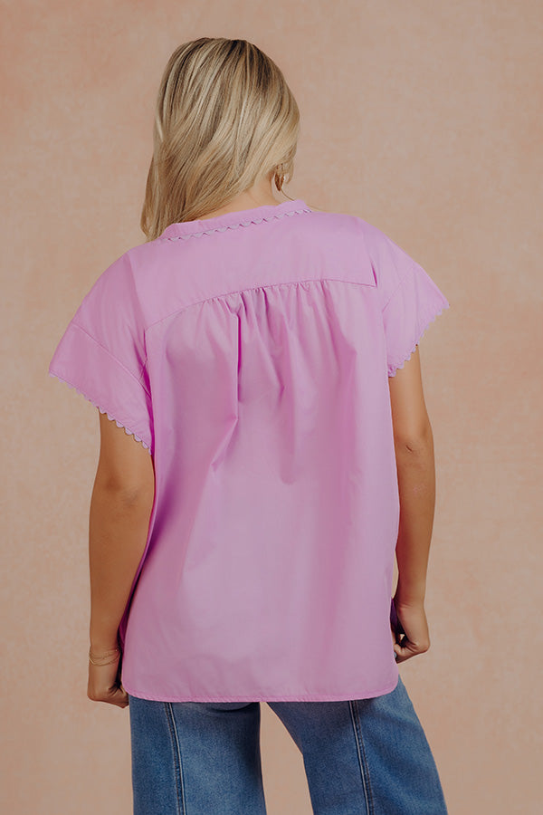 Darling Daywear Oversized Button Up Top in Violet Image - 5