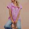 Darling Daywear Oversized Button Up Top in Violet Image - 1