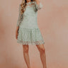 Belle Fleur Lace Mini Dress in Mint Image - 1