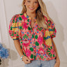 Fiesta Floral Pleated Top Image - 1