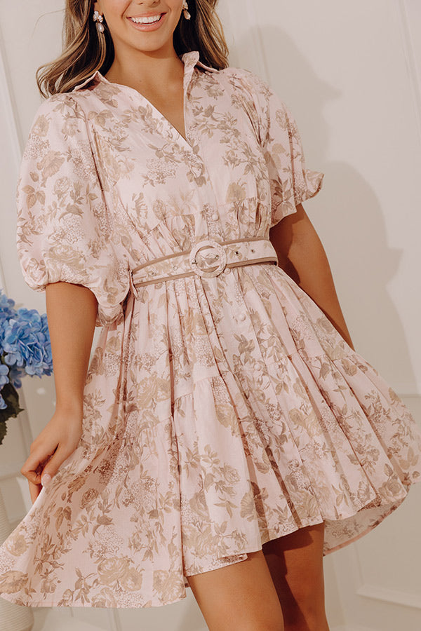 bloom linen dress Linen Bloom Mini Dress - Natural