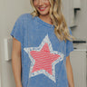 Star Spangled Perfection Vintage Wash Patchwork Top Image - 1