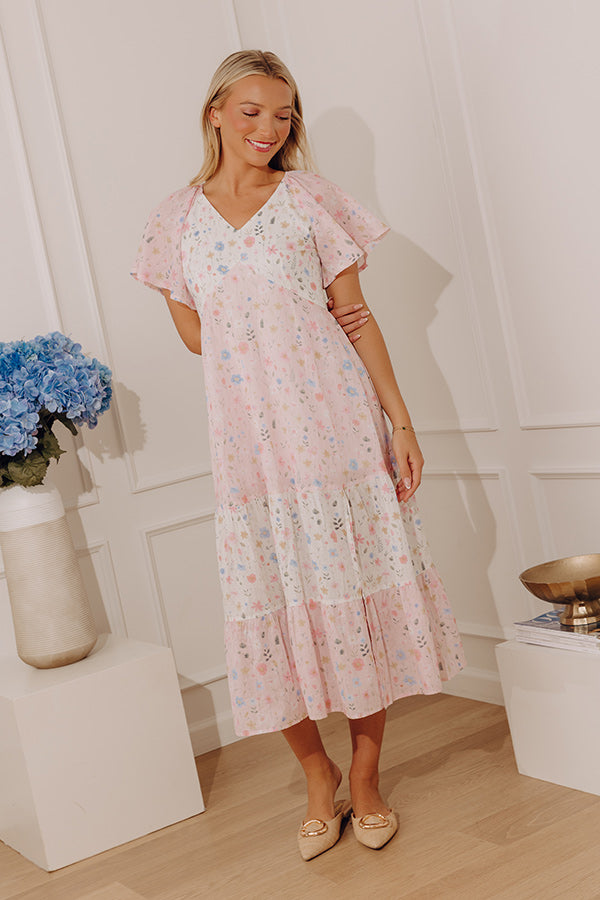 Garden Muse Floral Color Block Midi Dress Image - 2