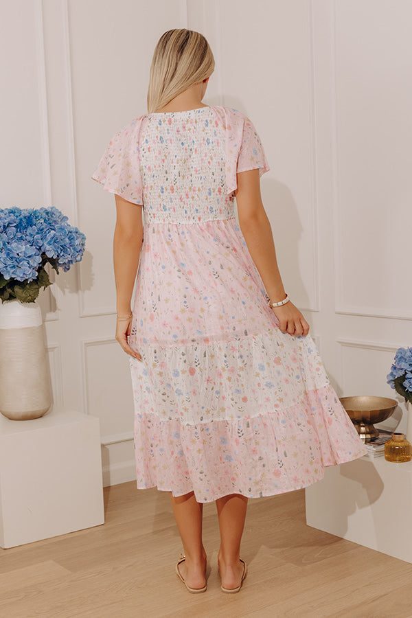 Garden Muse Floral Color Block Midi Dress Image - 4