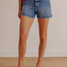 JUST USA Ellie Midrise Shorts in Medium Wash Image - 1