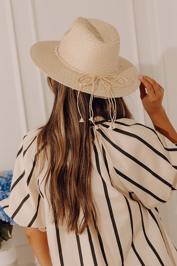 Coastal Views Woven Fedora in Beige Image - 1