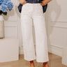 RISEN Polly Midrise Floral Embellished Wide Leg Jean Image - 1