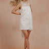 Couture Bloom Floral Embellished Mini Dress in White Image - 1