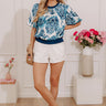 The Ezra High Waist Shorts in Ivory Image - 1