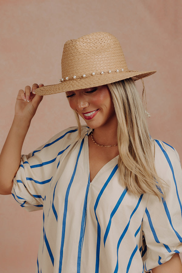 Coastal Views Woven Fedora in Tan Image - 3
