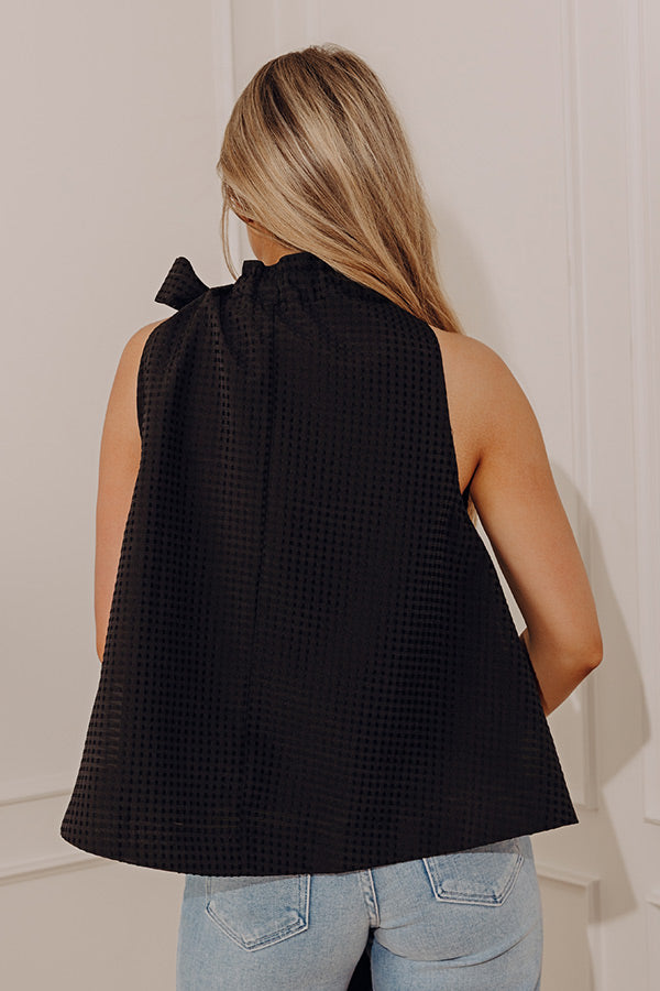 Tied and True Gingham Top in Black Image - 5