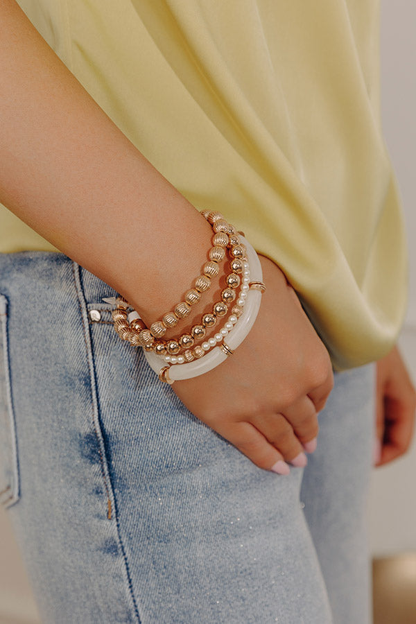 Lovely Layers Stretch Bracelet Set in Ivory