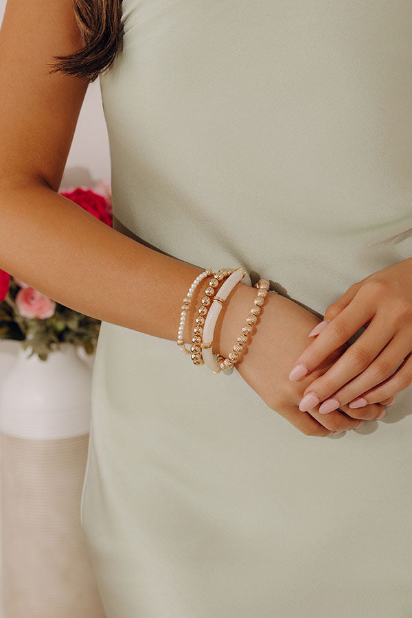 Lovely Layers Stretch Bracelet Set in Ivory
