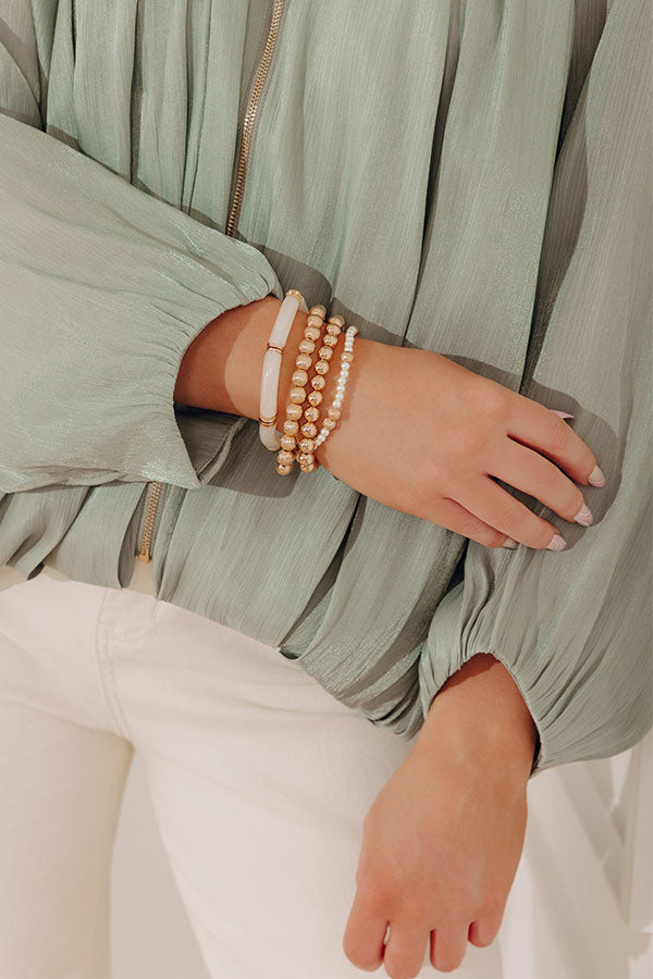 Lovely Layers Stretch Bracelet Set in Ivory