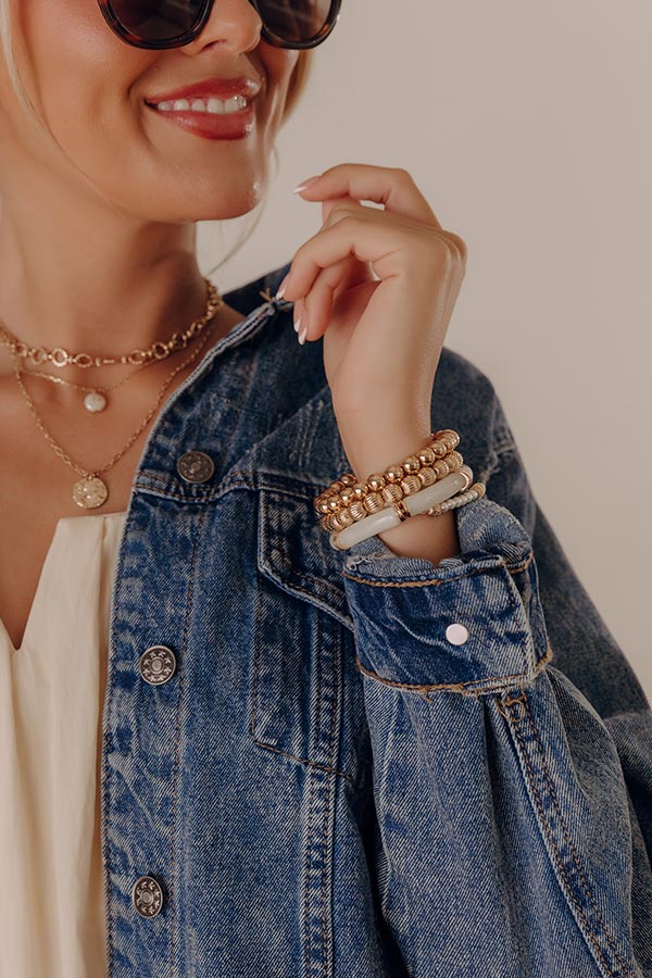 Lovely Layers Stretch Bracelet Set in Ivory