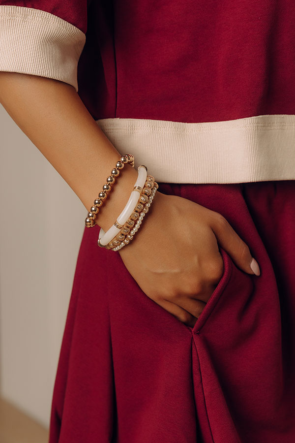 Lovely Layers Stretch Bracelet Set in Ivory