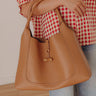 Milan Moment Faux Leather Tote in Camel Image - 1