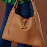 Milan Moment Faux Leather Tote in Camel Image - 1