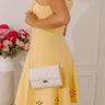City Classic Faux Leather Quilted Clutch in Cream Image - 1