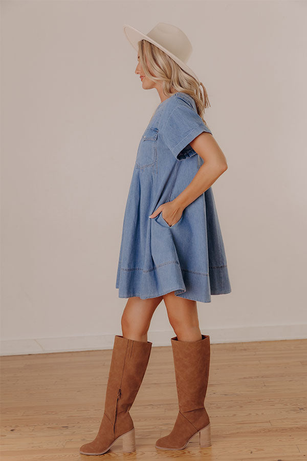 Bistro Babe Denim Mini Dress Image - 4