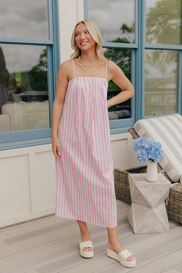 Pretty Day Stripe Midi Dress Image - 4